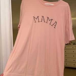 Peach colored "mama" shirt women's fit size xl